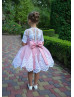 White Lace Mauve Tulle Trendy Flower Girl Dress